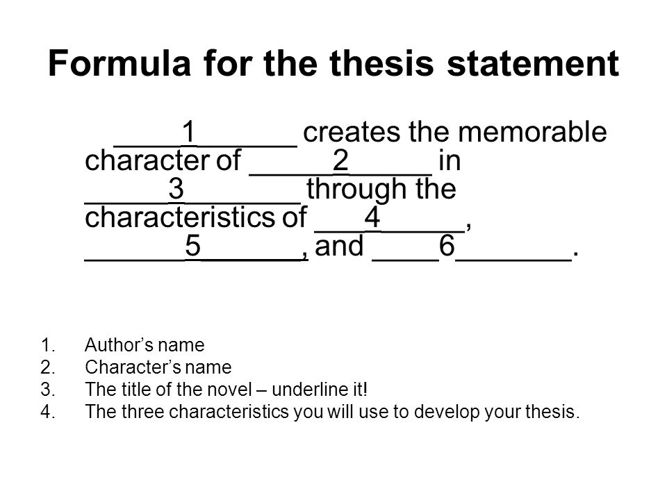 Thesis statement equation